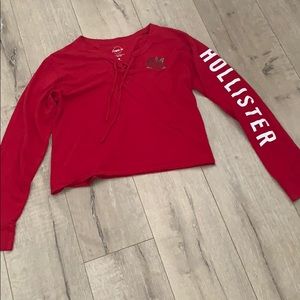 Hollister Red Long-sleeved Tee